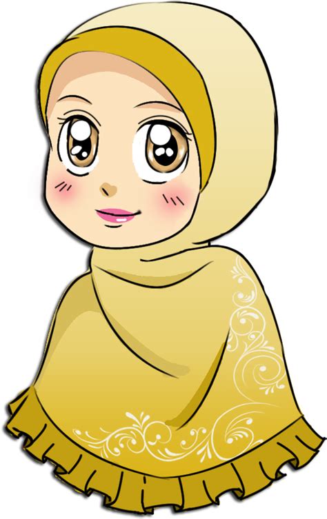 Muslim Animasi Wanita Berhijab Png 590x1000 Png Clipart Download