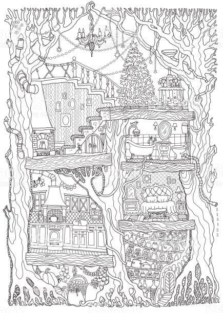 magical forest coloring pages  printable coloring sheets