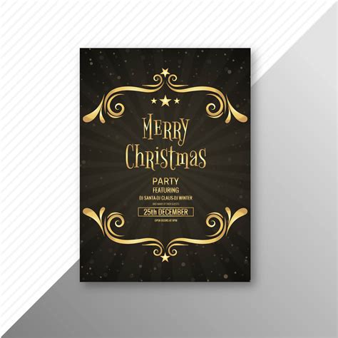 Beautiful Merry Christmas Card Template Brochure Design 270827 Vector