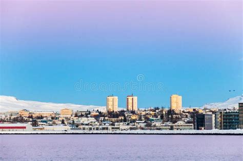 Reykjavik View During Sunset On The Coast Stock Image Image Of Ocean