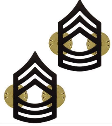 Us Army Master Sergeant Black Metal Collar Rank Insignia