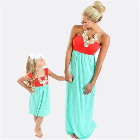 summer mommy me matching splice dress mommy daughter outfits mother