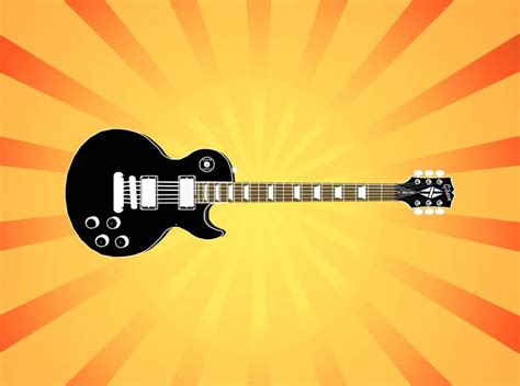 Cool Electric Guitar Vector Illustration On A Bright Starburst