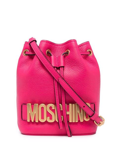 Moschino Logo Leather Bucket Bag Farfetch