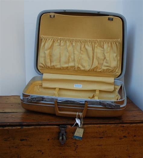 Vintage Samsonite Suitcase Luggage Brown 1950s