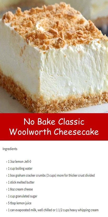 No Bake Classic Woolworth Cheesecake Desserts Cake Click Link To See