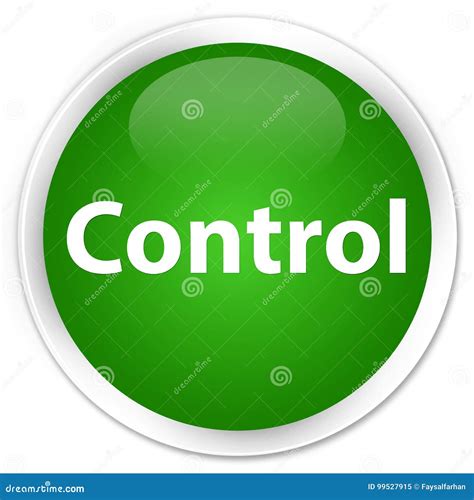 Control Premium Green Round Button Stock Illustration Illustration Of