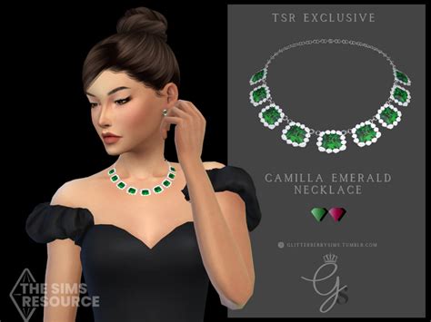 Camilla Emerald Necklace By Glitterberryfly At TSR Sims 4 Updates