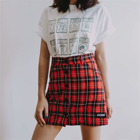 Button Up Plaid Skirt 3 Colors · Megoosta Fashion · Free Shipping