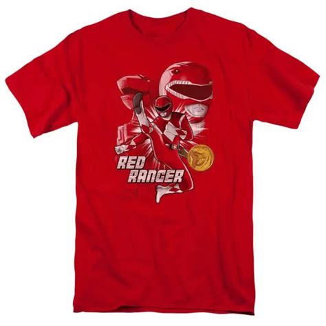 Mighty Morphin Power Rangers Red Ranger T Shirt Mens Licensed Classic