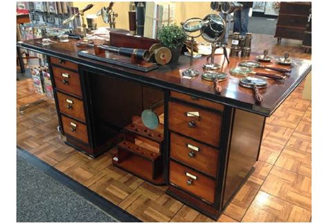 Maritime flair right on the harbor. Captain's Office Desk Black Wooden Nautical Maritime Furniture