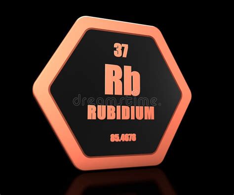 Rubidium Chemical Element Periodic Table Symbol 3d Render Stock