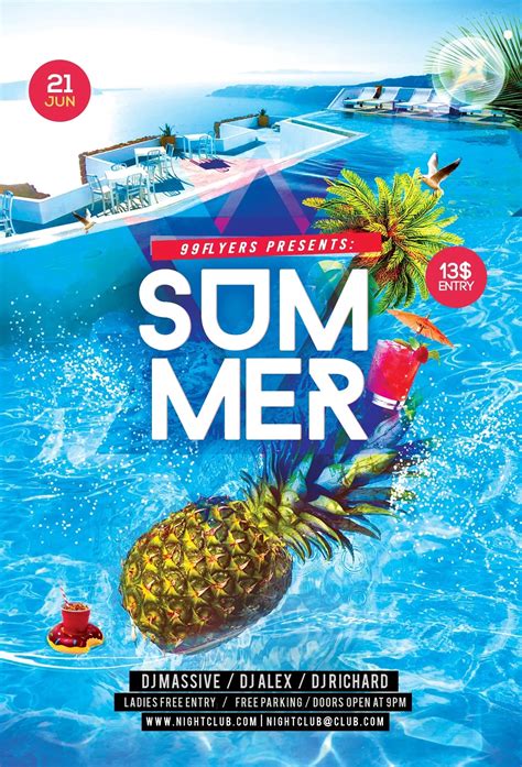 Summer Splash Party Free Psd Flyer Template Stockpsd