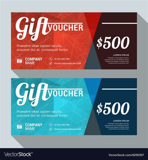 T Voucher Design Print Template Discount Card Vector Image