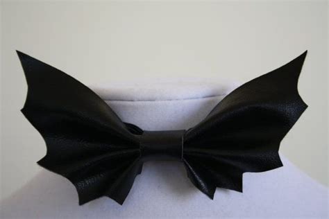 Batman Bowtie Black Textured Faux Leather Batman Bow Tie