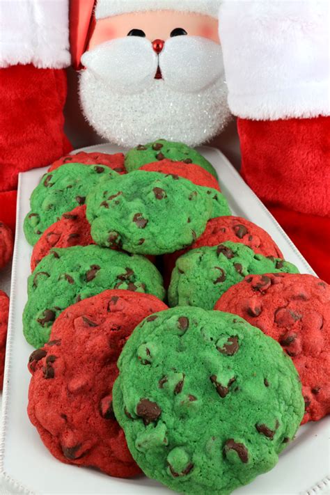 Christmas sugar cookies, christmas sweets, noel christmas, christmas goodies, holiday cookies, christmas baking, christmas decorations, christmas cakes, christmas recipes. Christmas Chocolate Chip Cookies - Two Sisters