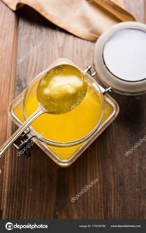 Desi Ghee Clarified Butter Glass Copper Container Ceramic Jar Spoon