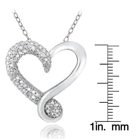 925 Sterling Silver 18ct Diamond Heart Necklace 18 Ebay