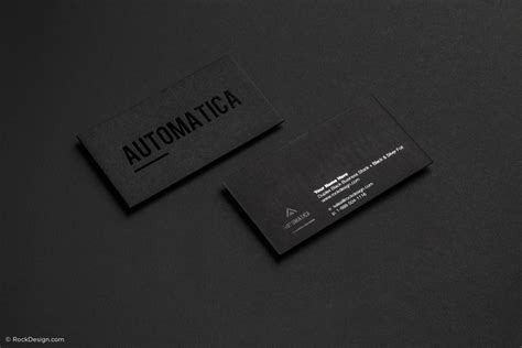 Premium black business cards never goes out of style. Free high-end black business card template | RockDesign.com