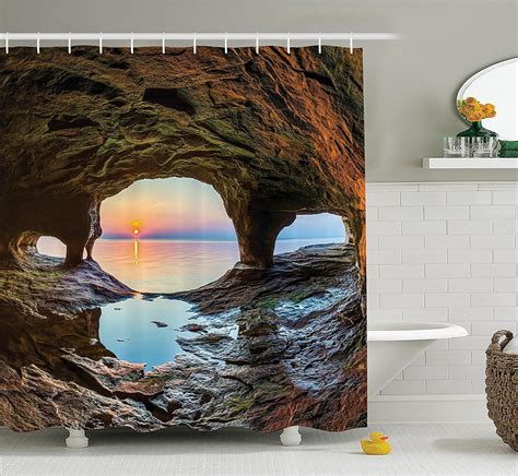 Natural Cave Decorations Shower Curtain Set By Horizon View From