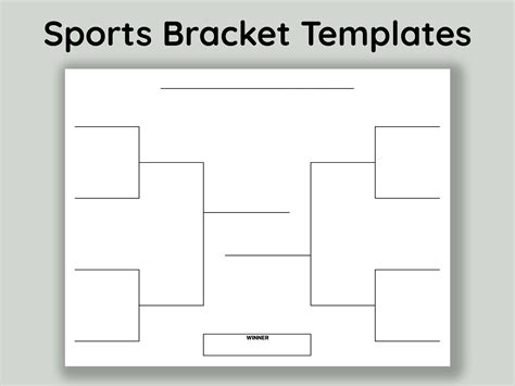 Sports Bracket Printable 8 16 32 Team Bracket Tournament Etsy
