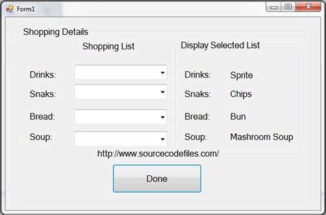 Shopping List Details Form In Vbnet Student Project Guidance
