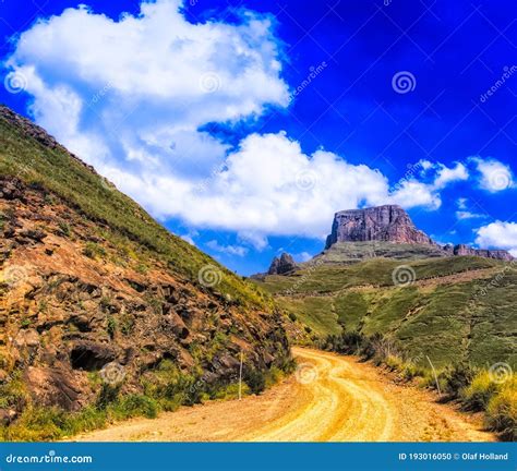 South Africa Drakensberg Golden Gate National Park Scenic Sandy Road