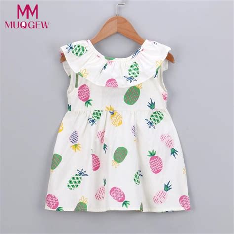 Newborn Toddler Baby Girls Fruit Print Princess Sleeveless Dress Casual