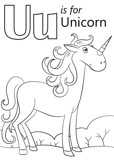 Unicorn Letter U Coloring Page Free Printable Coloring Pages For Kids