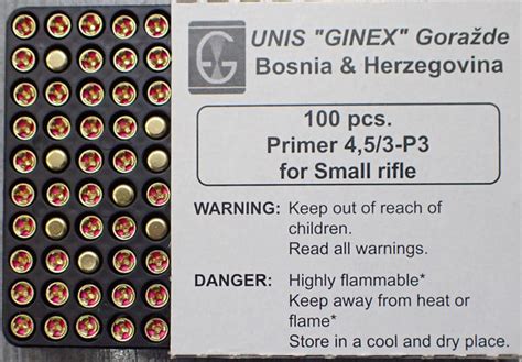 Ginex Small Rifle Primers 1000 Pack Nswra