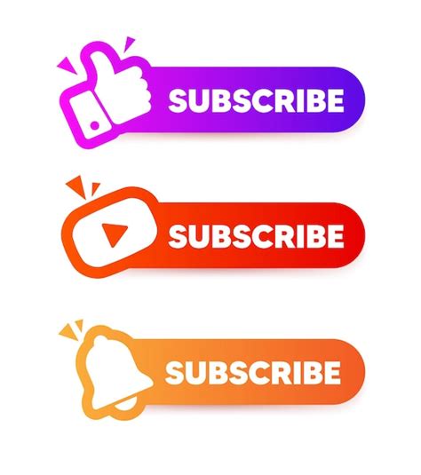Premium Vector Subscribe Buttons Set