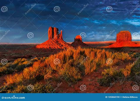 Arizona Navajo Indian Park Sunset Landscape Scene Monument Valley