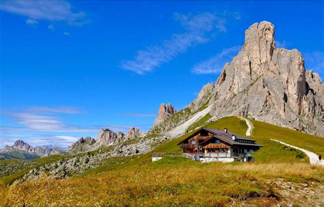 Wallpaper The Sky Mountains House Italy The Dolomites The National