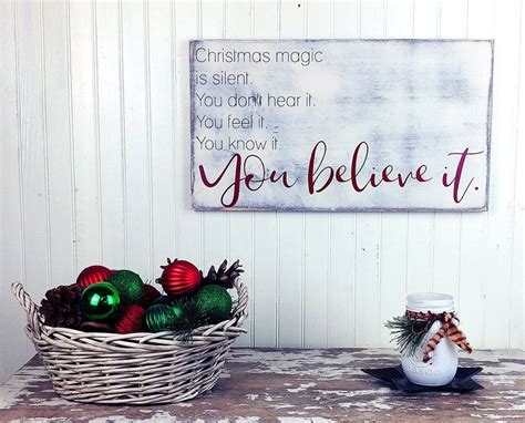 Christmas Magic Framed Modern Farmhouse Wooden Sign Believe Etsy