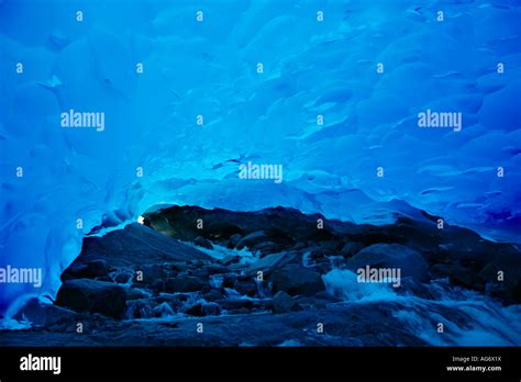 An Ice Cave In Mendenhall Glacier Juneau Alaska Stock Photo Alamy