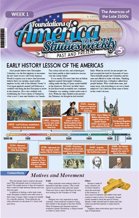 Foundations Of America Studies Weekly Past And Present Grade 5