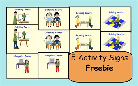 5 Free Activity Signs A Must For Elementary Classroom Center Signs