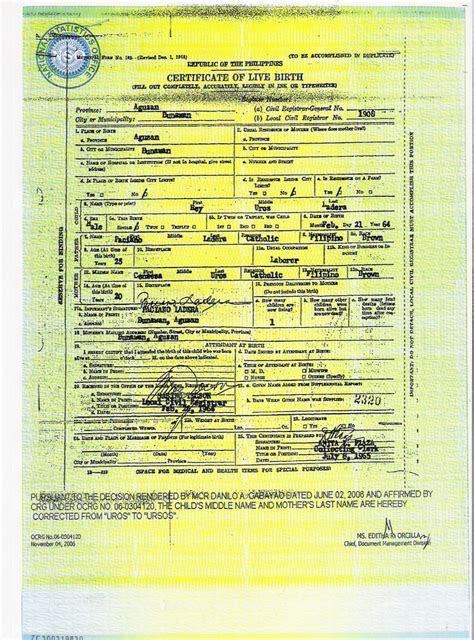 Ruldocs2015 Certificate Of Live Birth