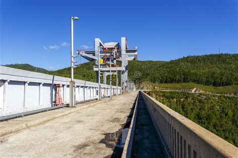 The Upper Part Of The Dam Zeya Hydroelectric Station In The Amur Region Stock Photo Image Of