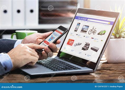 Businessperson Doing Online Shopping On Smartphone Stock Image Image