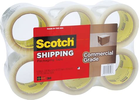 Scotch Commercial Grade Shipping Packaging Tape 3750 Xw 6