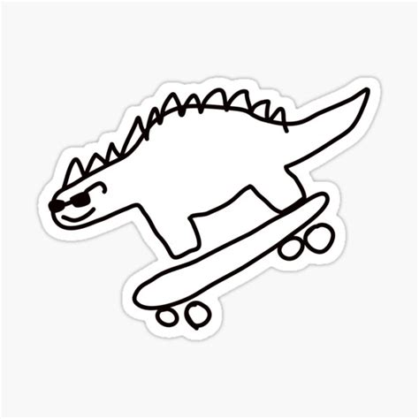 Dino Skateboarding Sticker By No Doubt Redbubble