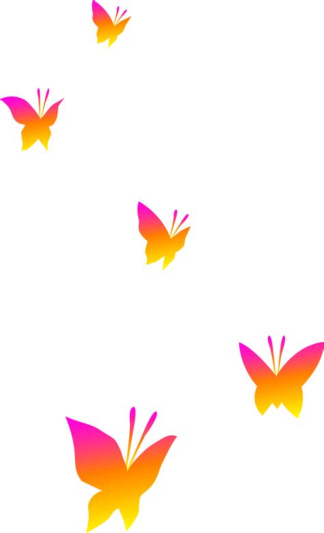 Pink Orange And Yellow Butterflies Free Clip Art