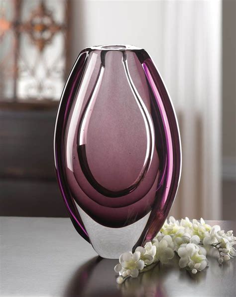 8 5 Modern Purple Glass Decorative Vase Contemporary Home Decor Art Glass Vase Tiffany Glass