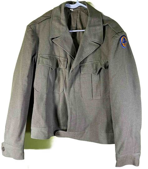 Ww2 Era 44th Inf Div Ike Uniform Jacket W Laundry Number Bigger Size