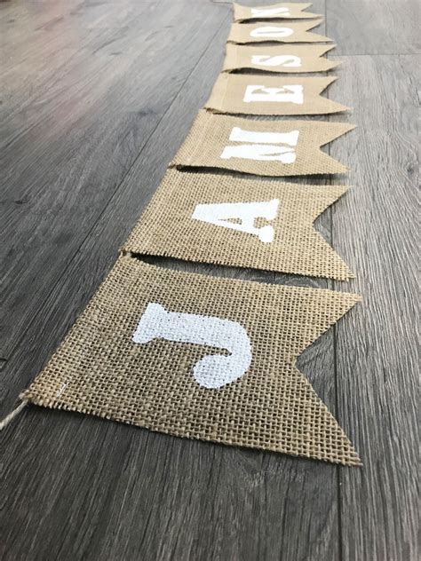 Baseball Party Name Burlap Bannerdrive By Birthday Party Etsy