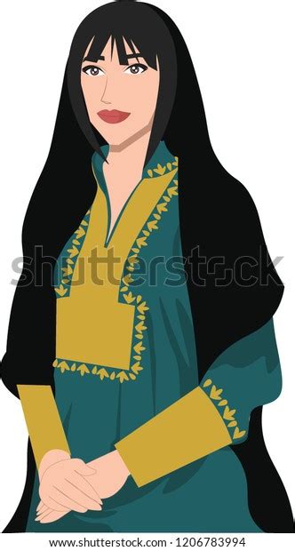 Emirate Women Wearing Traditional Clothes Stock Vector Royalty Free