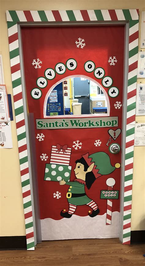 Santa Workshop Christmas Theme Classroom Door Door Decorations