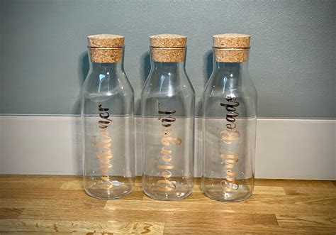 1l Glass Bottle With Cork Stopper 1 Litre Home Etsy