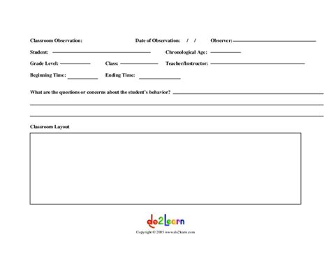 A lesson plan is a detailed outline of instruction that an educator has put together. Classroom Observation Form Printables & Template for Kindergarten - 12th Grade | Lesson Planet
